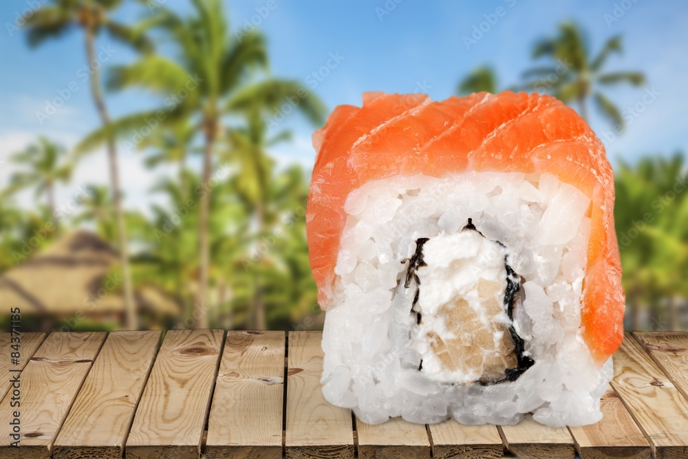 Sushi, isolated, meal.