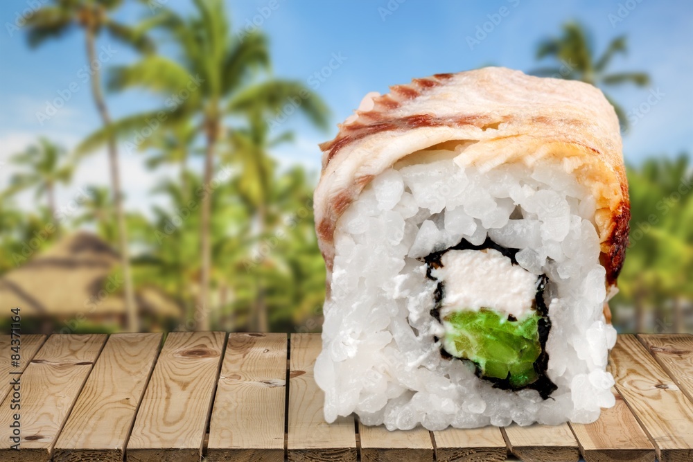 Sushi, isolated, meal.