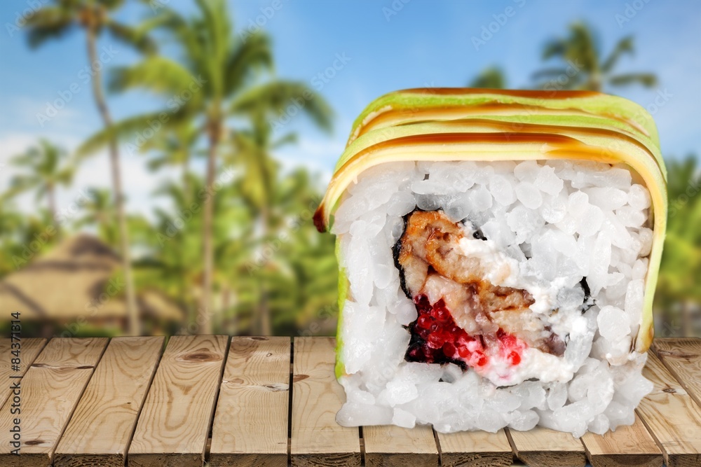 Sushi, isolated, meal.