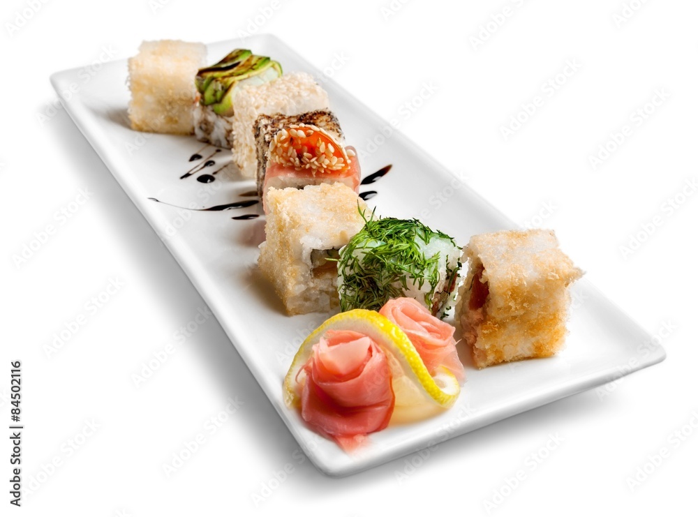 Sushi, isolated, meal.