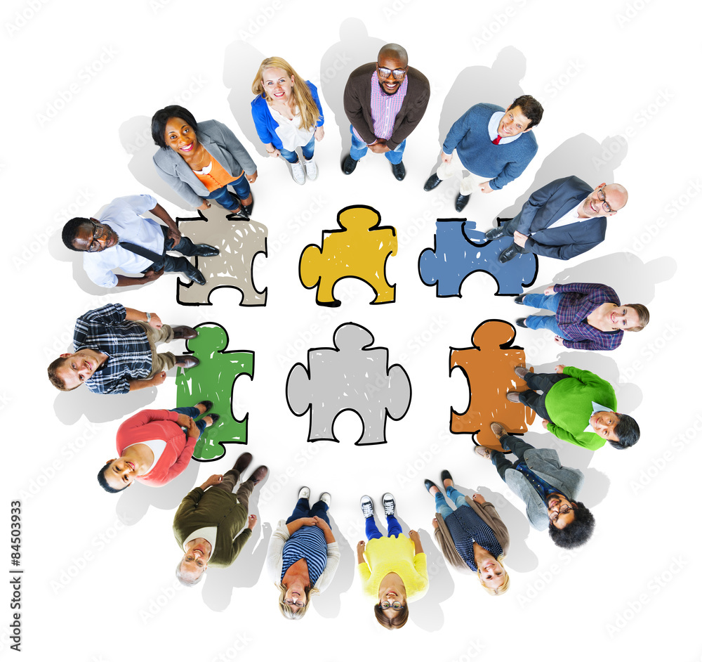 Jigsaw Puzzle Connection Corporate Team Teamwork Concept