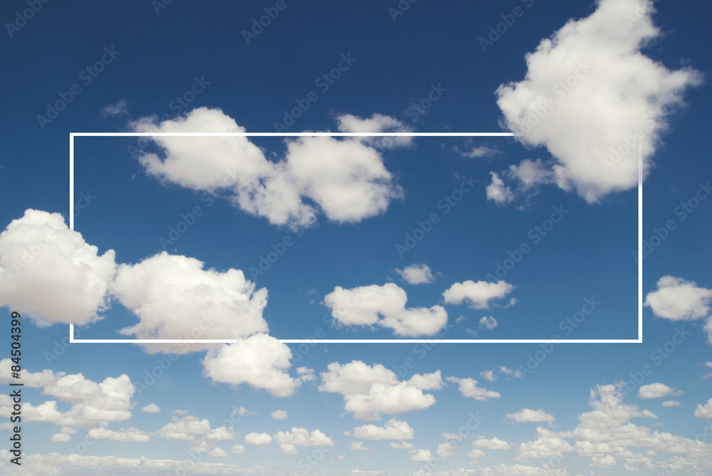 White Clouds Sky Blue Cloudscape Summer Day Concept