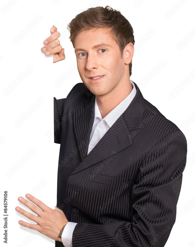 Sign, Holding, Businessman.