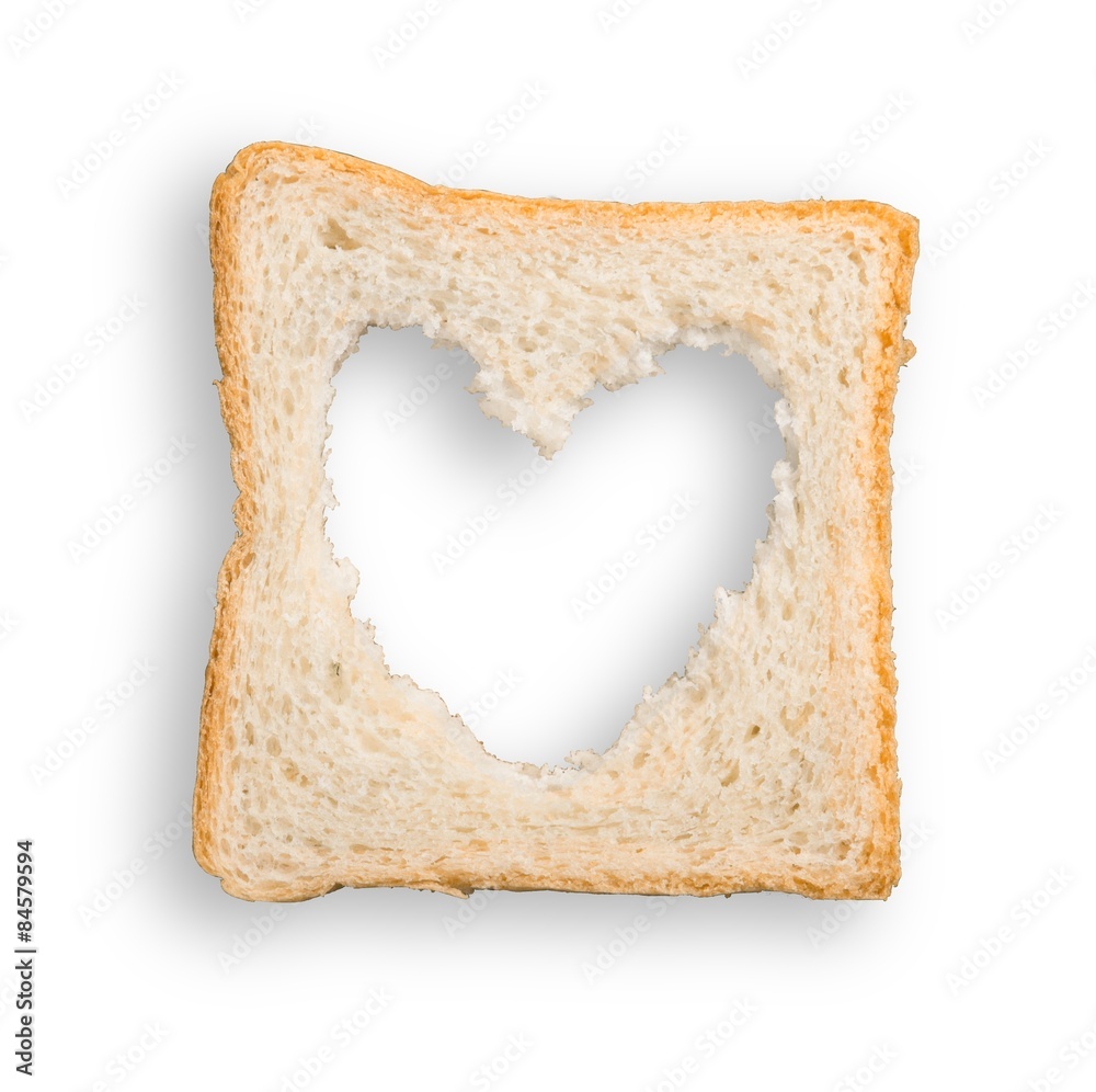 Bread, Heart Shape, Food.