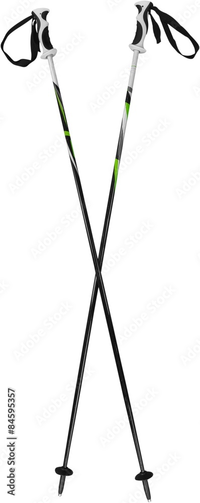 Ski, Ski Pole, Isolated.