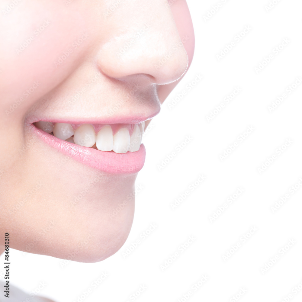 young woman health teeth