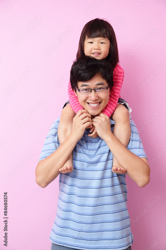 Happy father and daughter