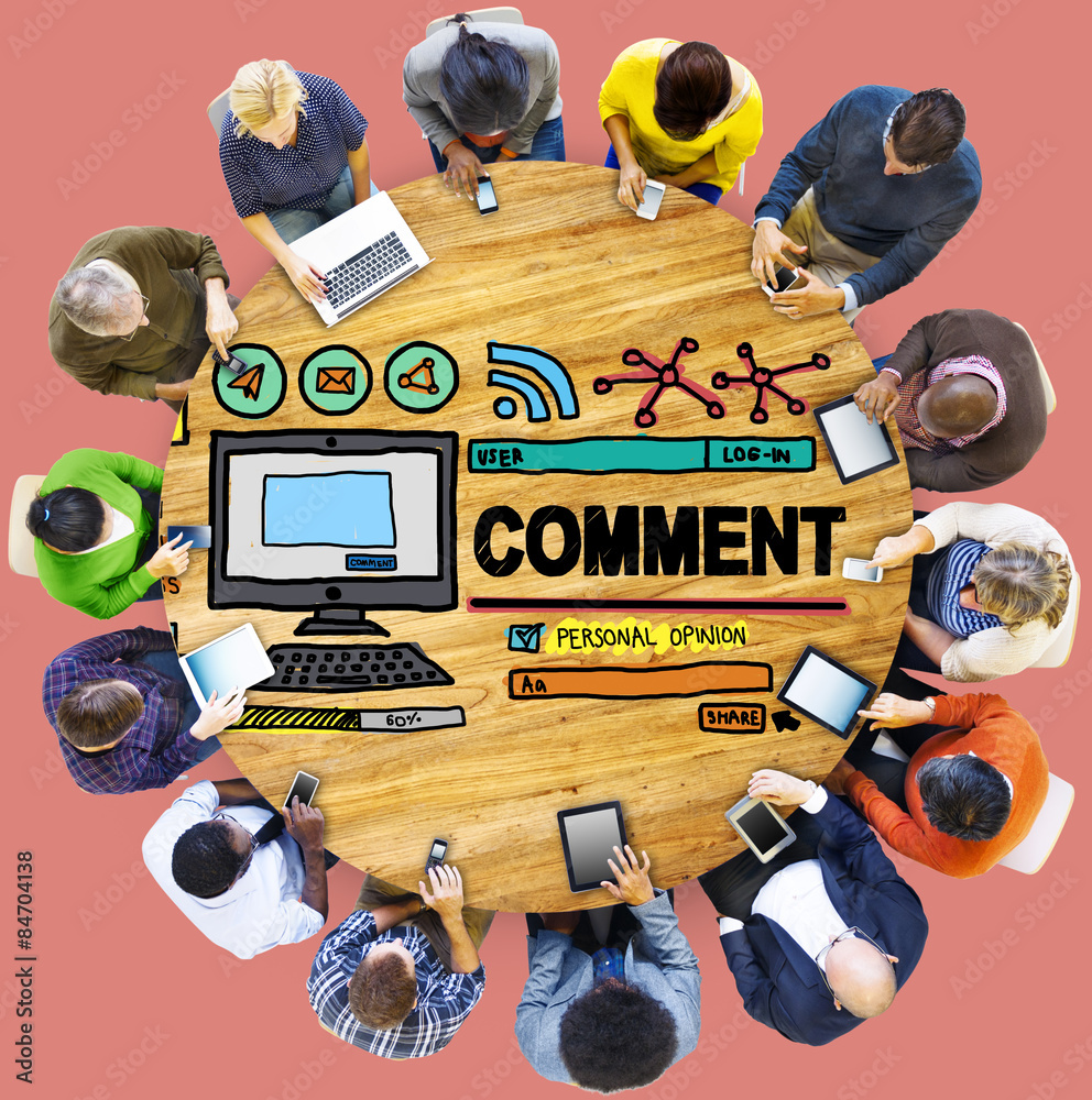 Comment Post Share Social Media Concept