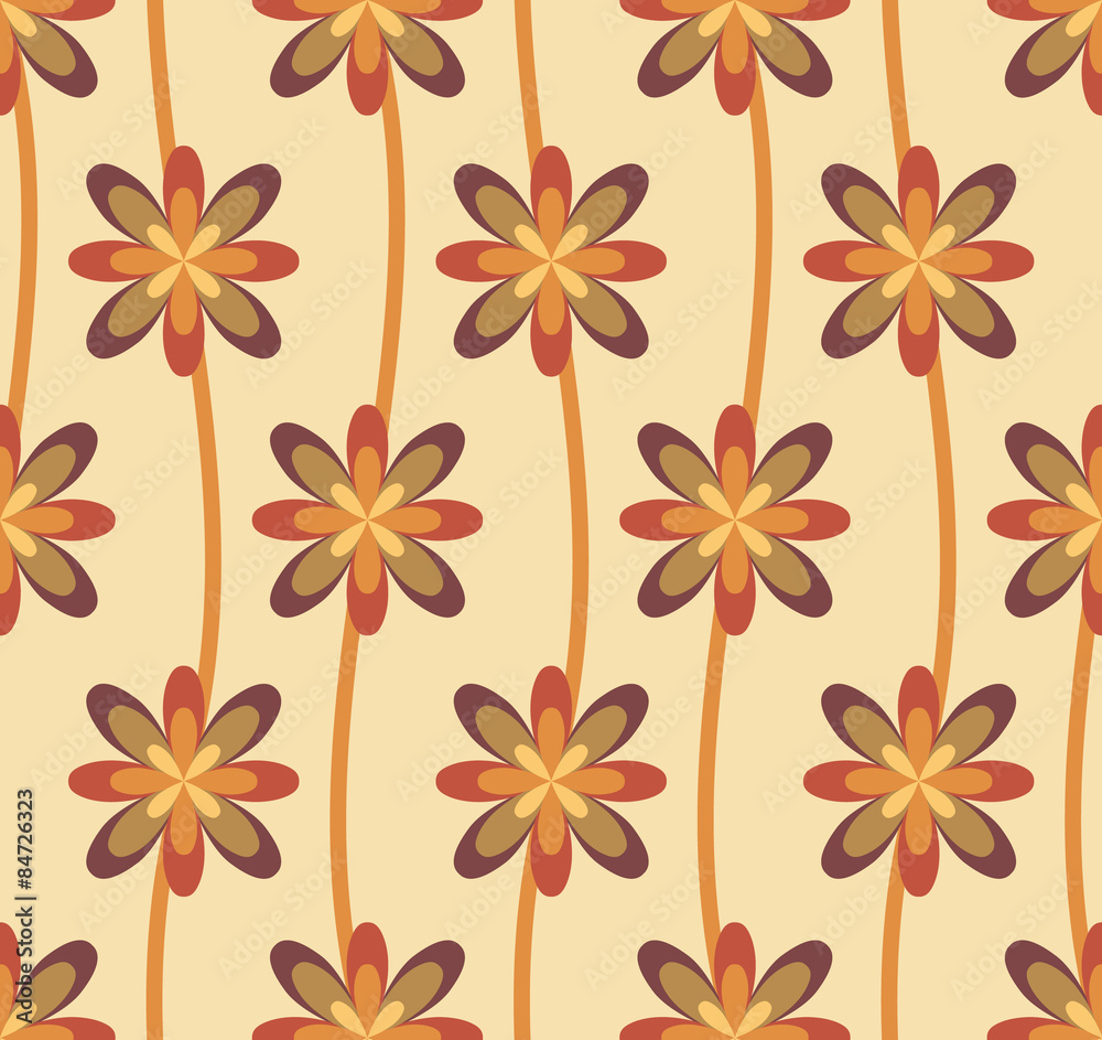 Seamless floral vintage wallpaper vector illustration