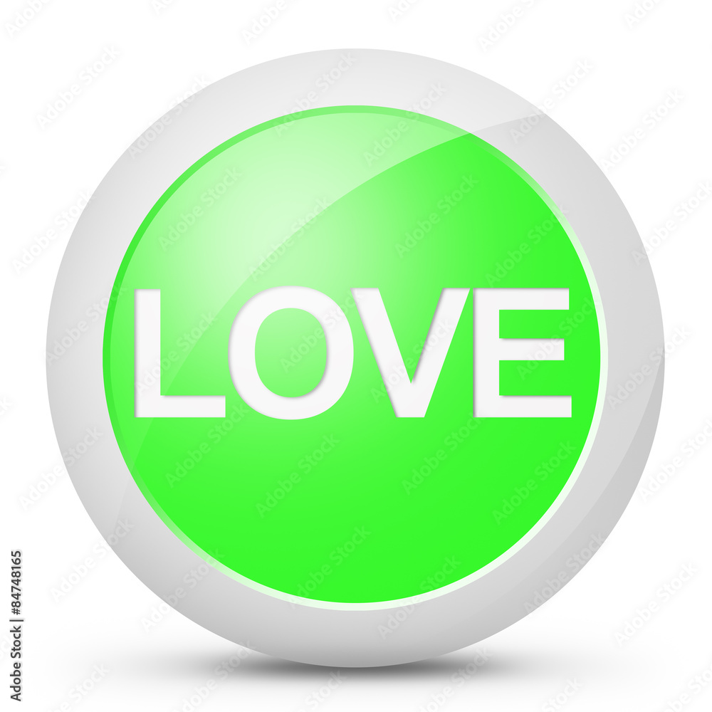 Pulsante love amore tasto verde