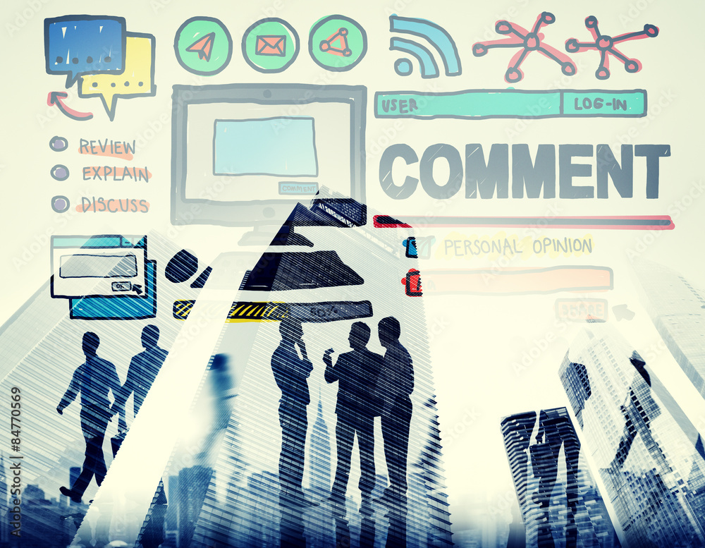 Comment Post Share Social Media Concept