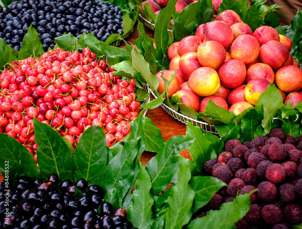 verschiedene frische Früchte auf dem Markt