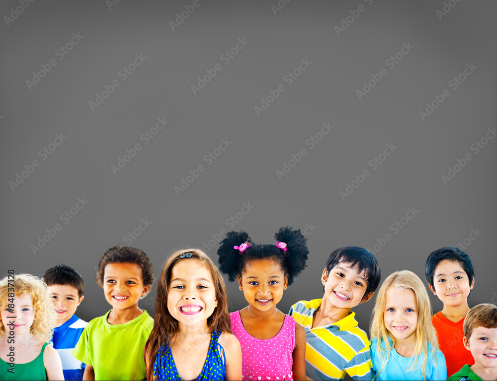 Diversity Children Friendship Innocence Smiling Concept