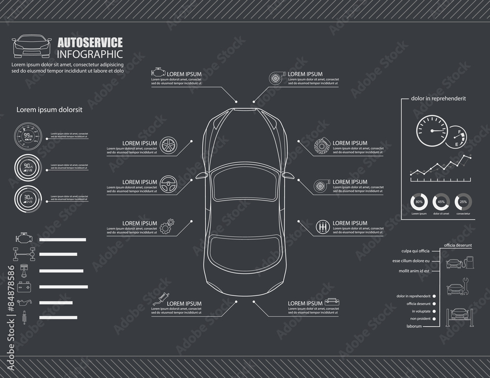 Car auto service infographics design.vector