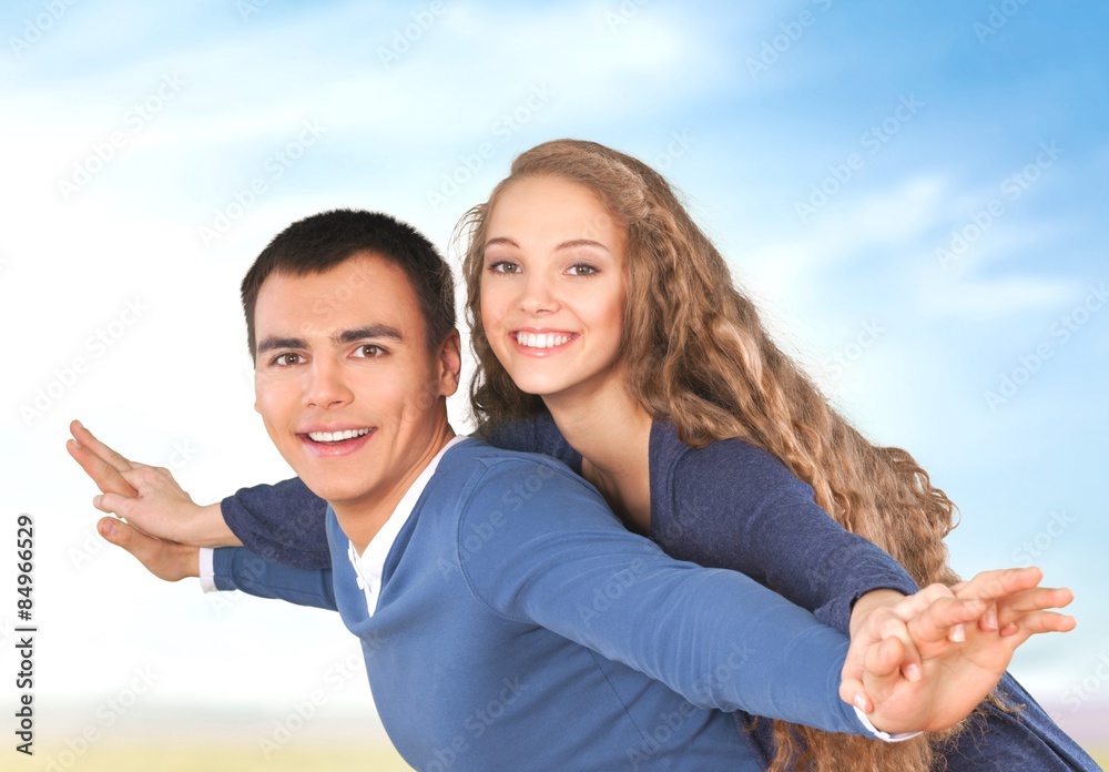 Beach, Heterosexual Couple, Cheerful.