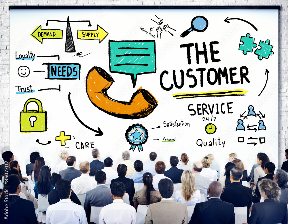 The Customer Service Target Market Support Assistance Concept