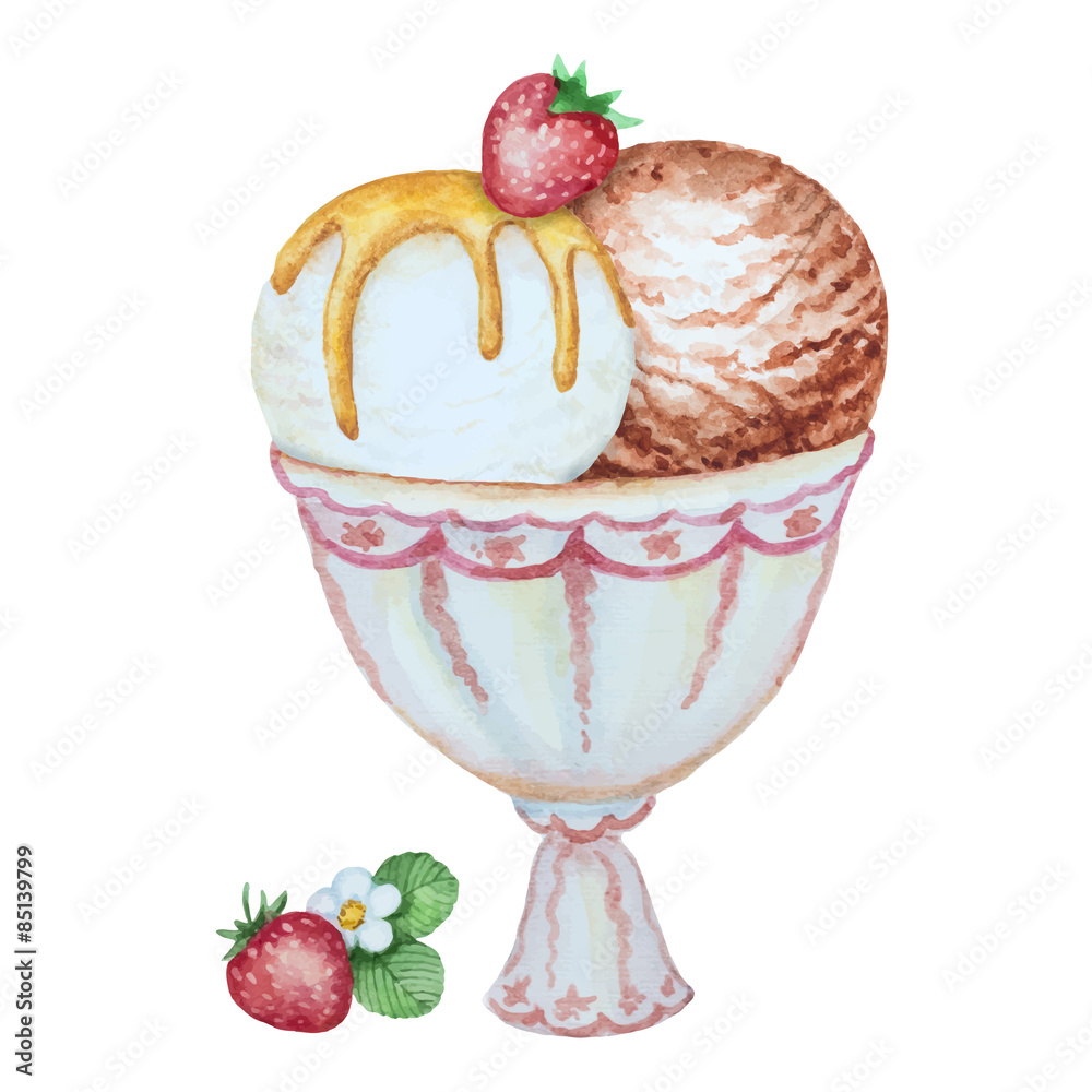 Watercolor  ice cream