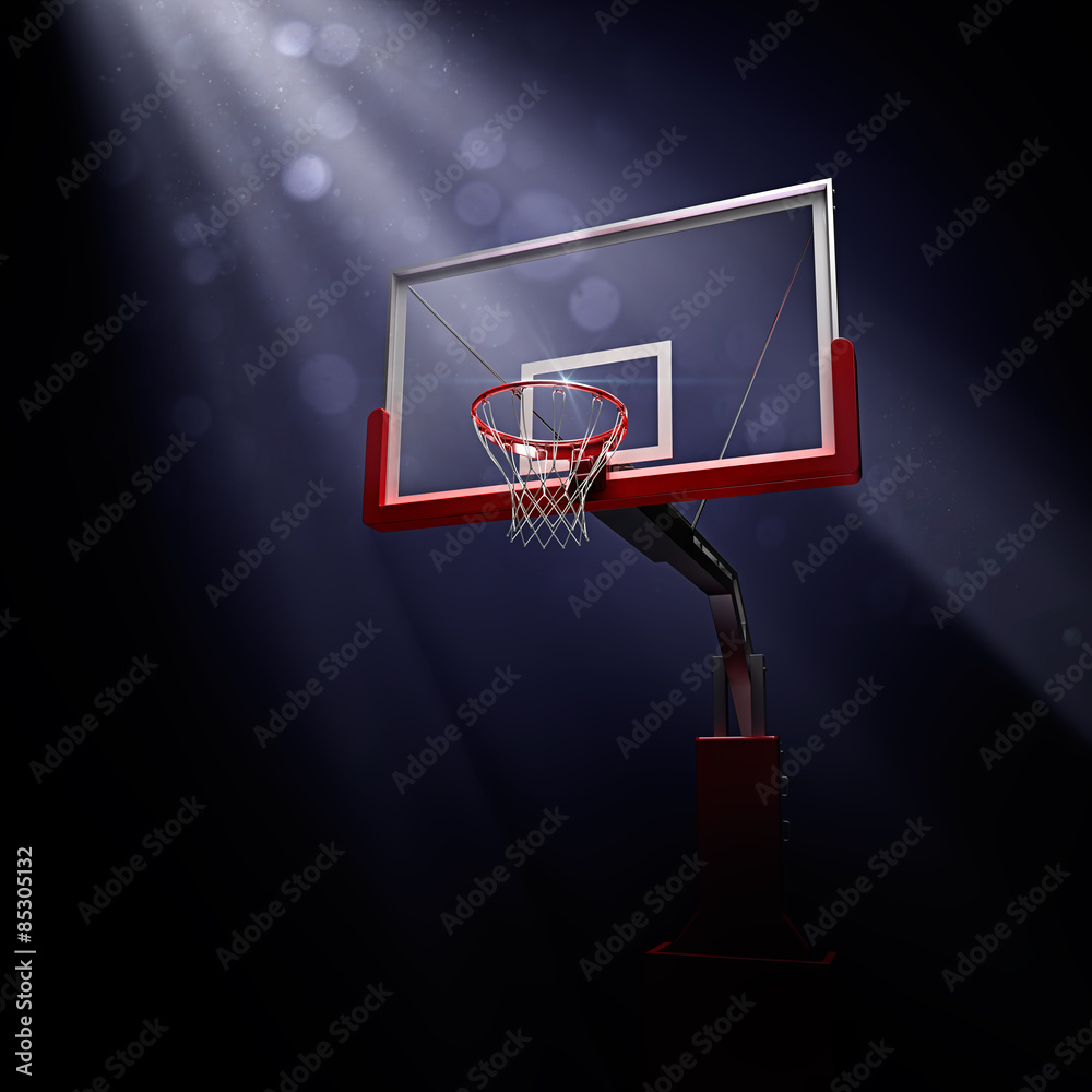 basketbolnoe RING. Sport arena. 3d render background. unfocus in long shot distance