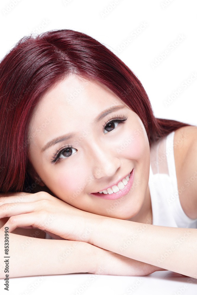 Charming woman Smile face