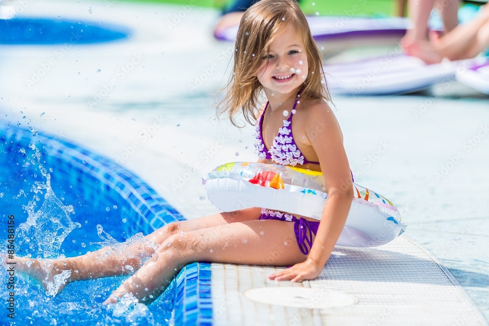 Pool, summer, beach.