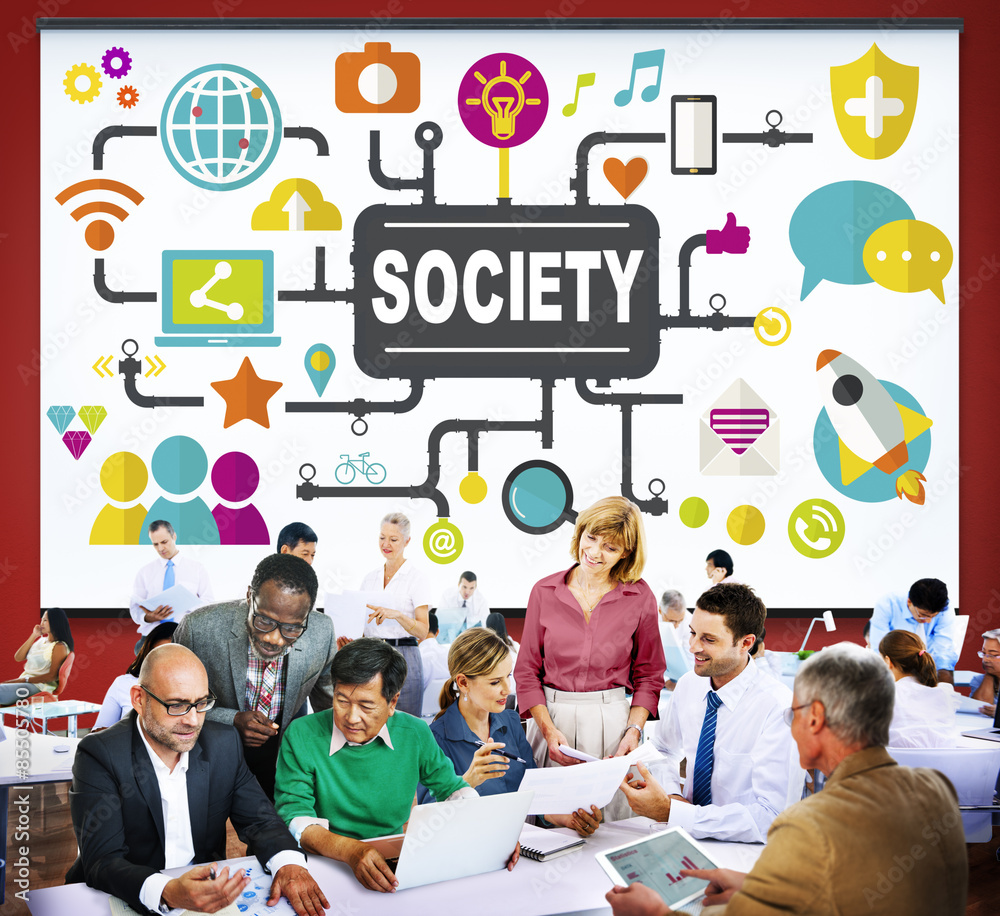 Society Community Global Togetherness Connecting Internet Concep