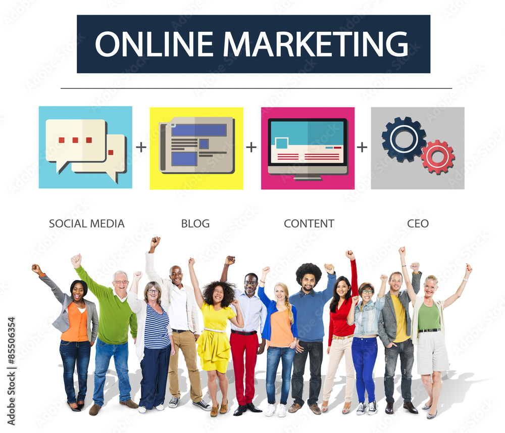 Online Marketing Business Content Strategy Target Concept