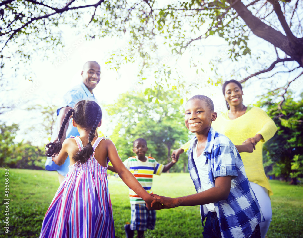 African Family Happiness Holiday Vacation Activity Concept