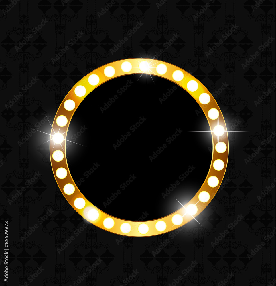 Golden Shiny Frame Vector Illustration