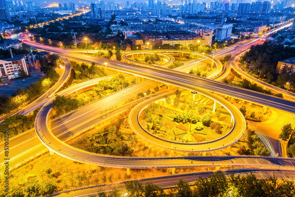 an interchange road closeup