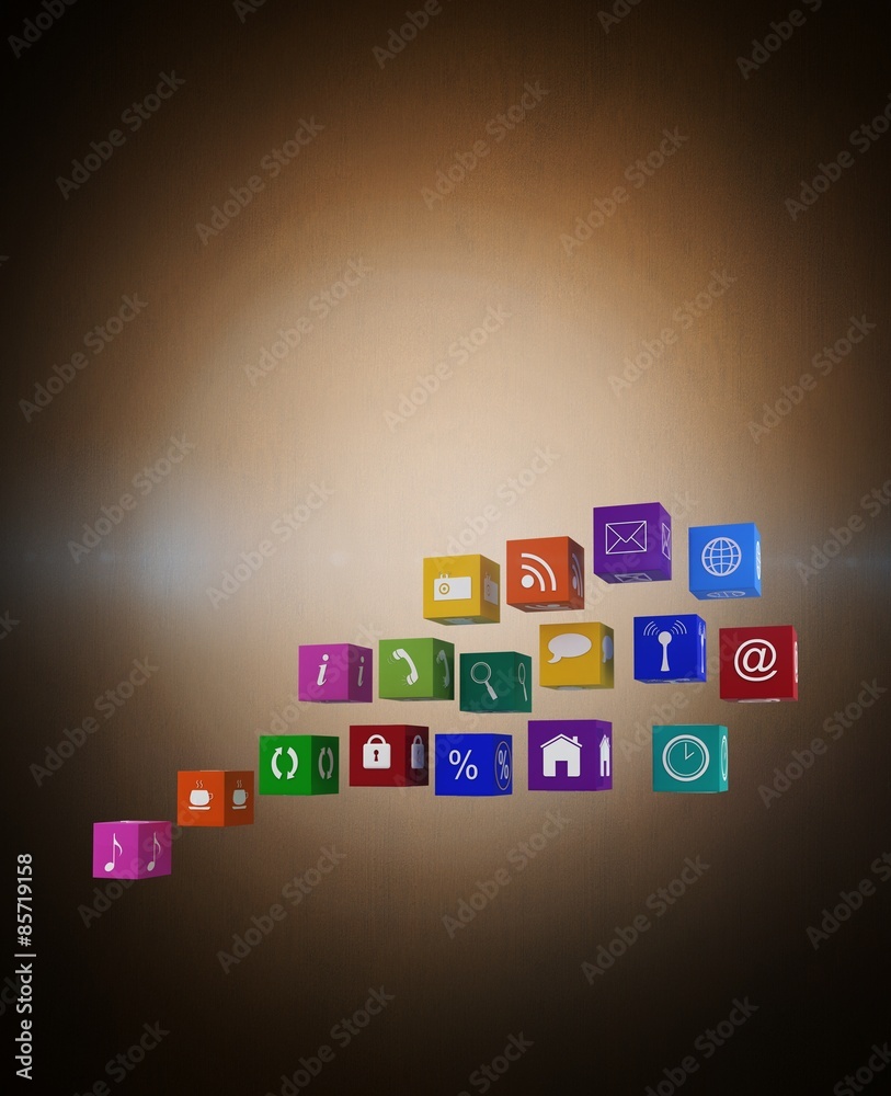 Composite image of app cubes