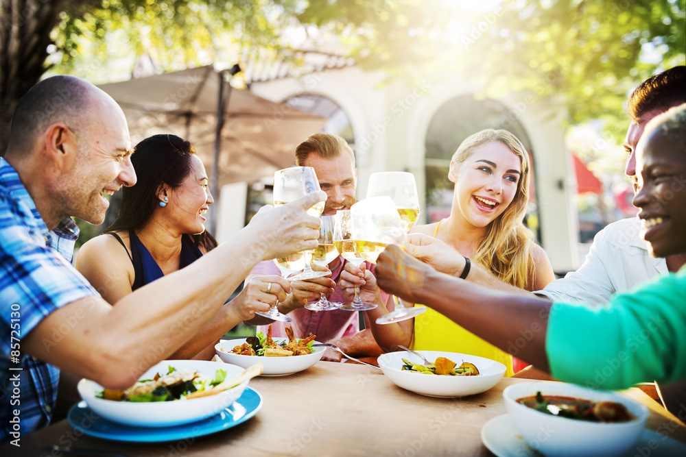 Diverse People Friends Hanging Out Drinking Concept