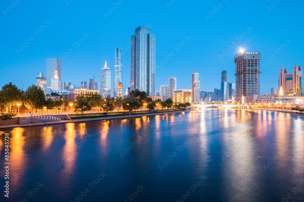 天津海河夜景