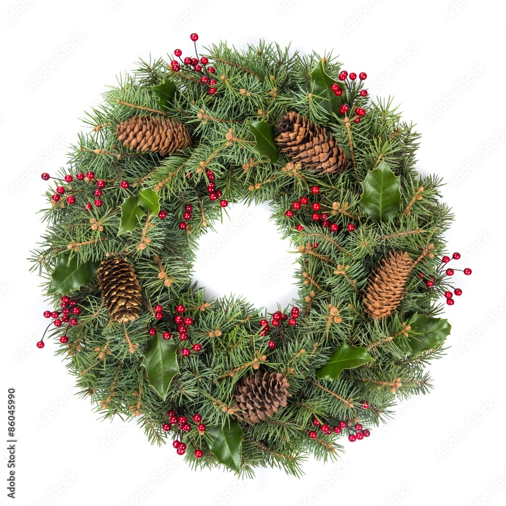 Wreath, Christmas, Holly.