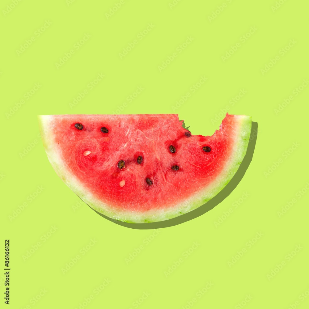 Watermelon, Missing Bite, Isolated.