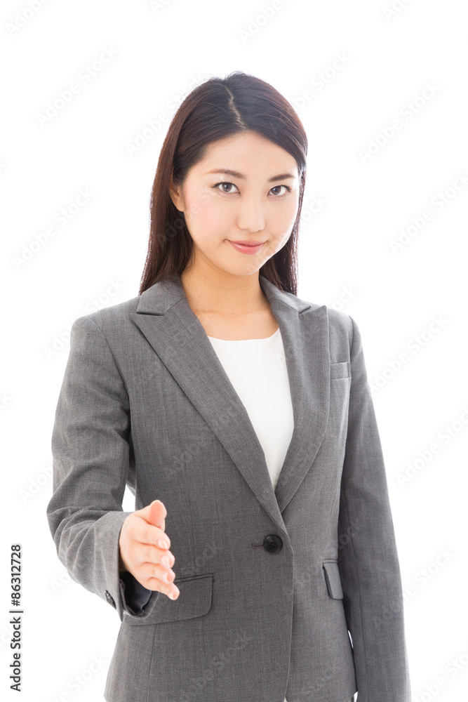 asian businesswoman isolated on white background