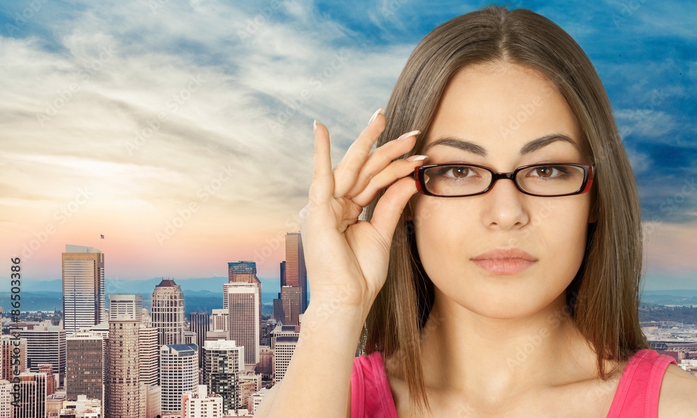 Glasses, Women, Beautiful.