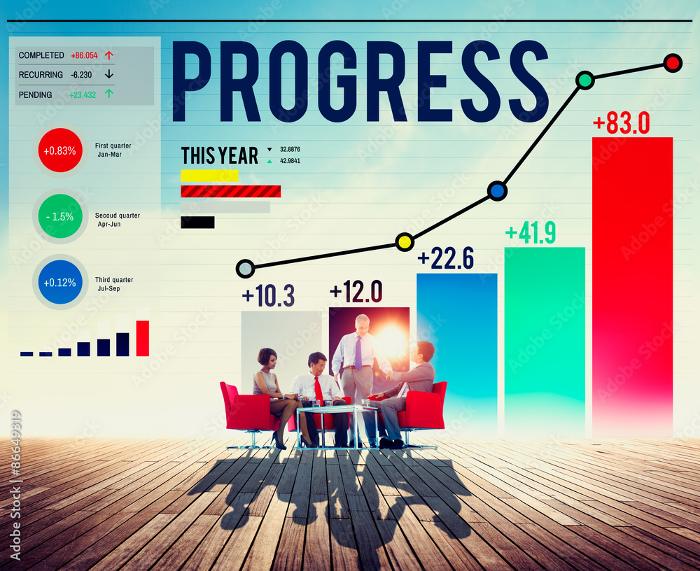 Progress Strategy Success Motivate Development Growth Concept