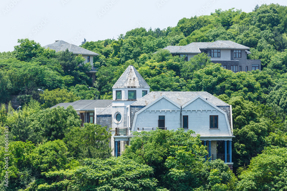 中国杭州的别墅群建筑风光