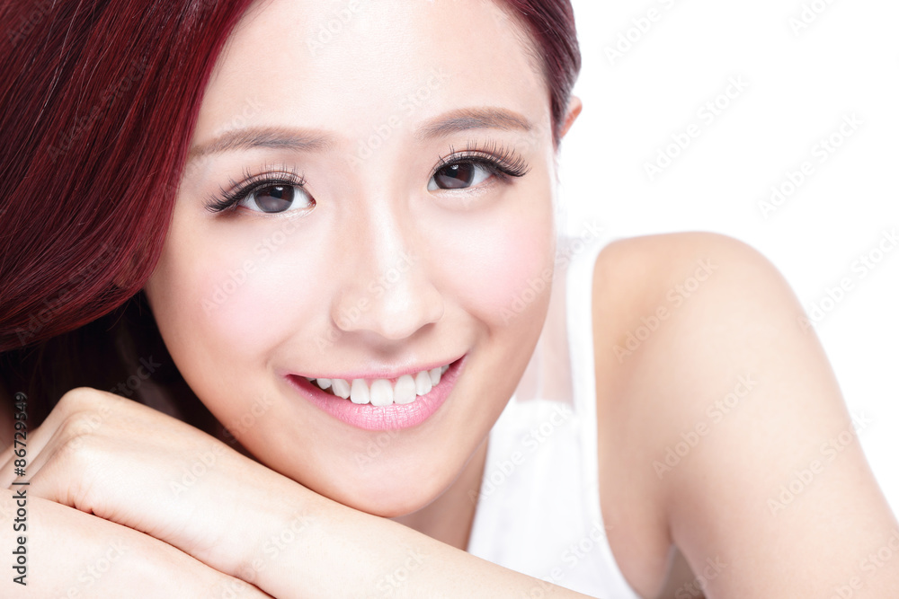 Charming woman Smile face