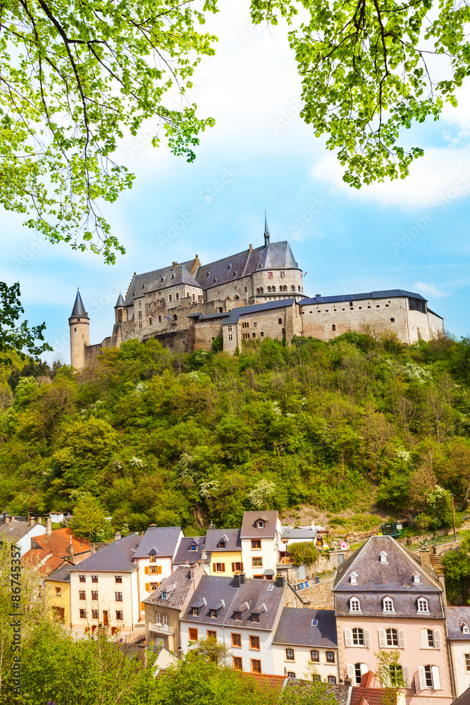 Vianden castle and village bellow 