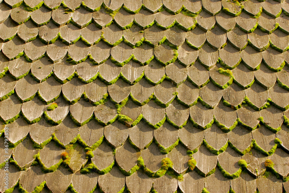 wooden shingles on the roof