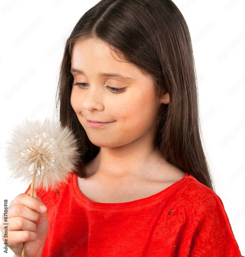 Dandelion, Blowing, Child.