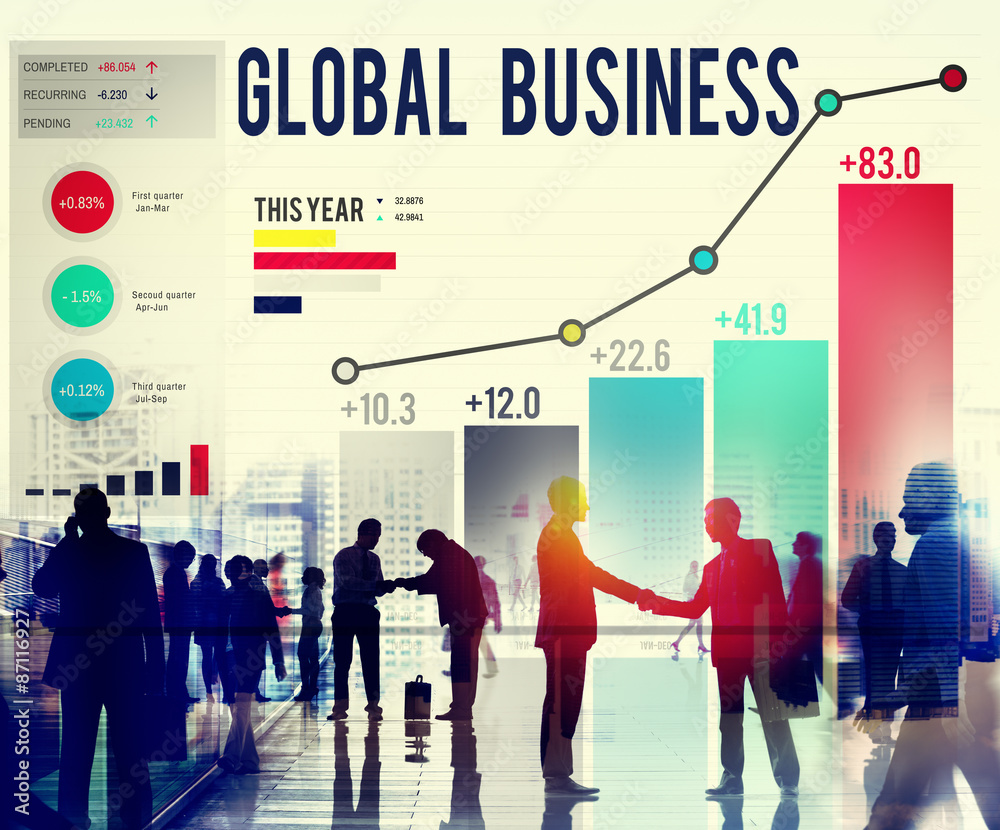 Global Business Data Analysis Statistics Concept