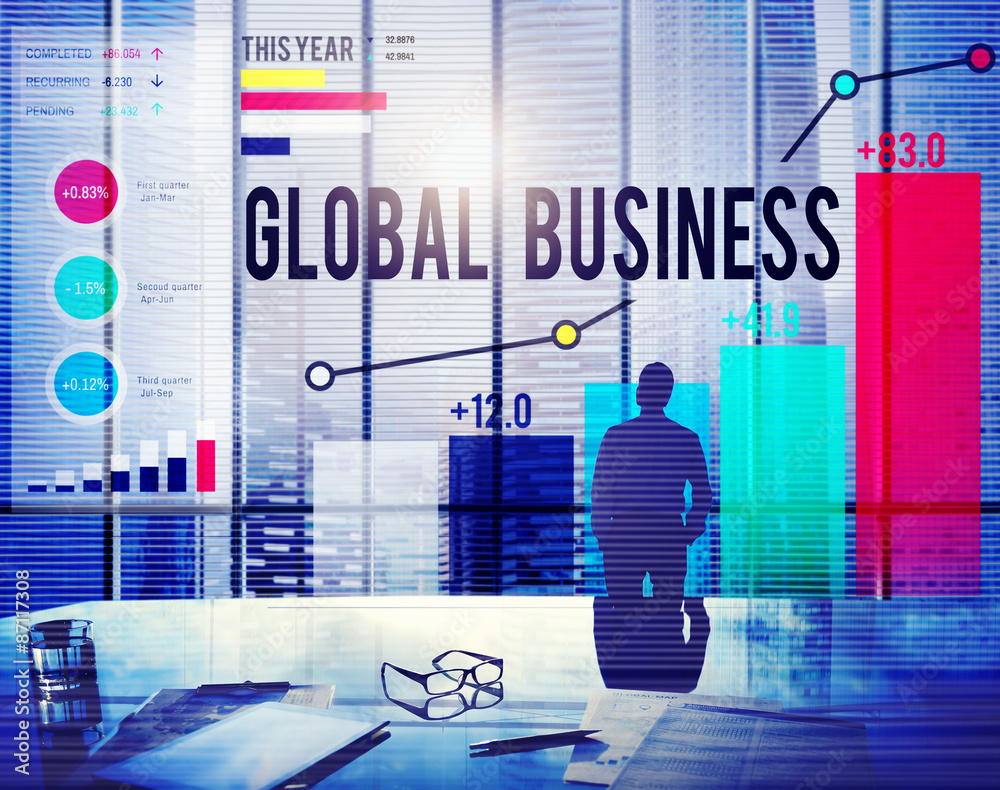 Global Business Data Analysis Statistics Concept