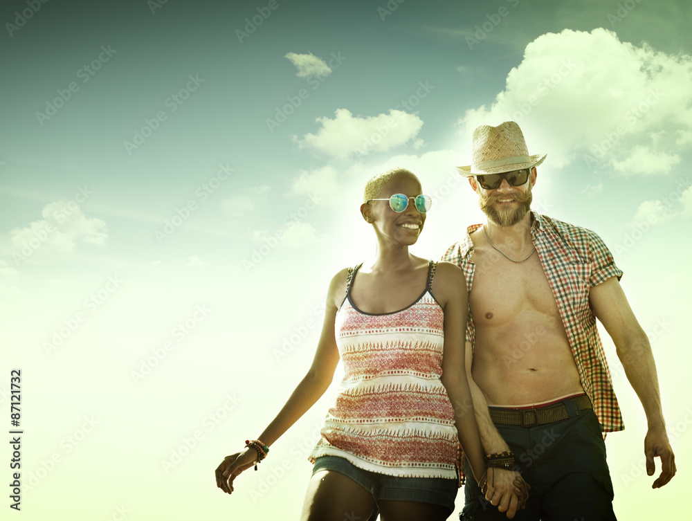 Sweet Beach Summer Holiday Couple Love Concept