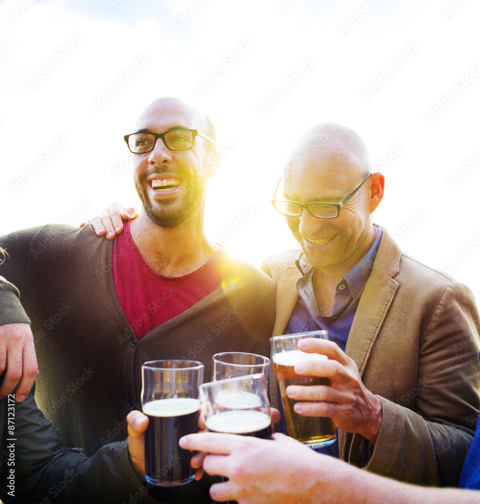 Diverse People Friends Hanging Out Drinking Concept