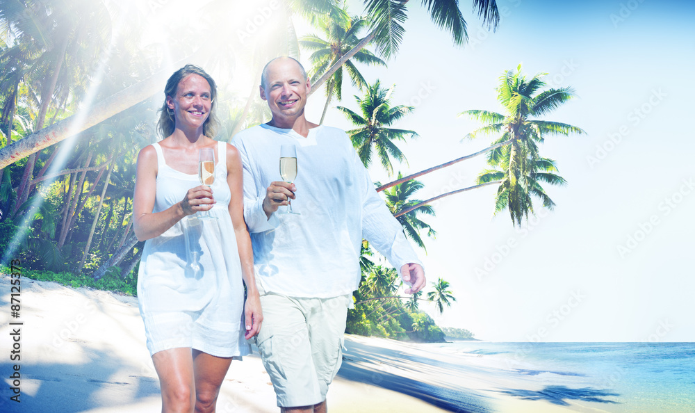 Couple Honeymoon Tropical Beach Romantic Concept