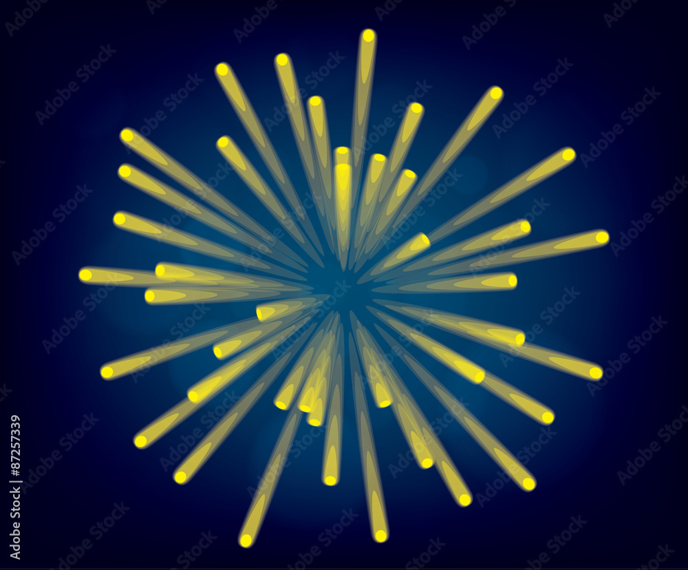 Vector fireworks illustration, dark background