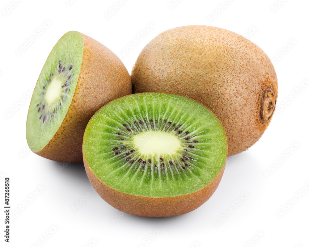 Kiwi fruit with halves