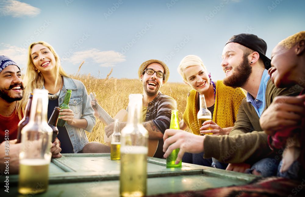 Diverse People Friends Hanging Out Drinking Concept